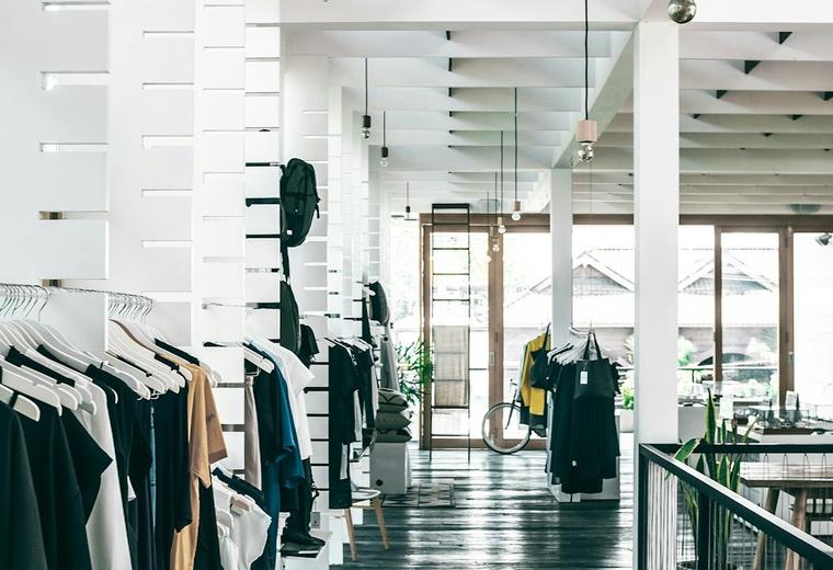 Interior of a modern clothing retail store